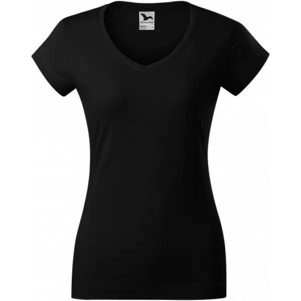  Női póló MALFINI FIT V-NECK 162 FEKETE 