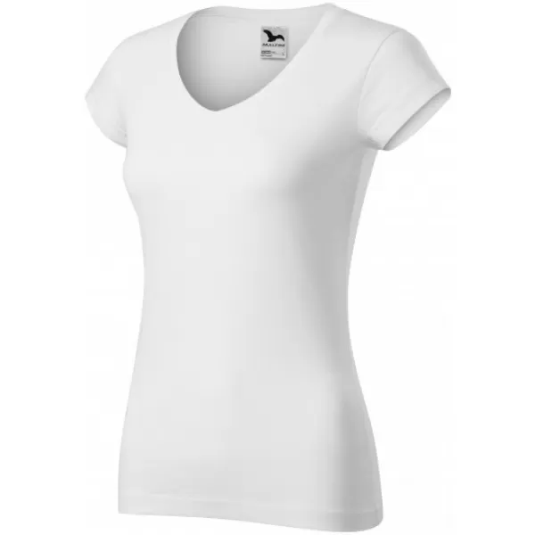  Női póló MALFINI FIT V-NECK 162 FEHÉR 