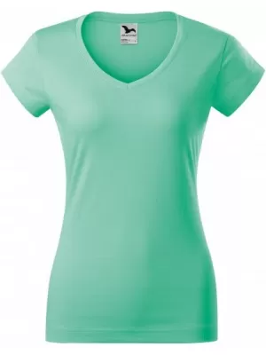 Női póló MALFINI FIT V-NECK 162 MENTA