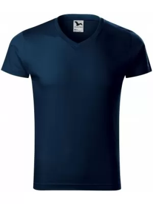Férfi póló MALFINI SLIM FIT V-NECK 146 SÖTÉTKÉK