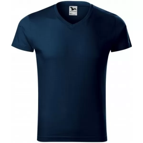  Férfi póló MALFINI SLIM FIT V-NECK 146 SÖTÉTKÉK 