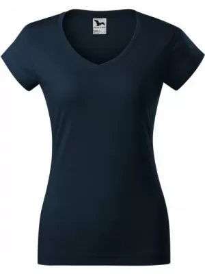 Női póló MALFINI FIT V-NECK 162 SÖTÉTKÉK
