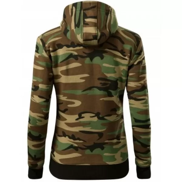  Női pulóver MALFINI CAMO ZIPPER C20 TEREPSZÍNŰ BARNA 