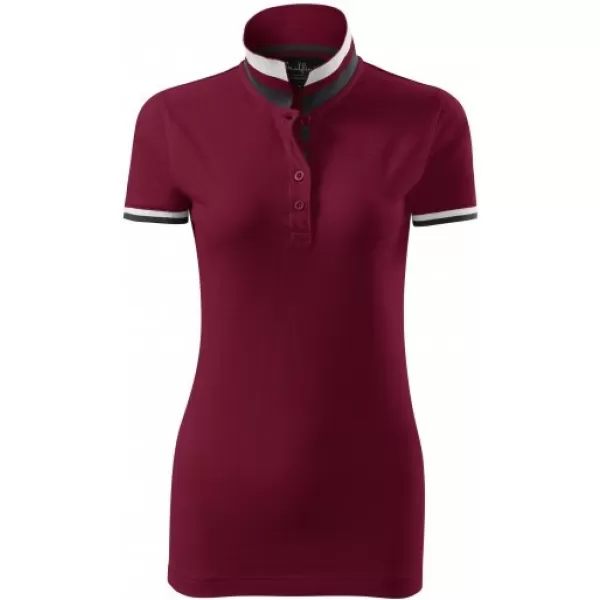  Női póló gallérral MALFINI PREMIUM COLLAR UP 257 GRÁNÁT 