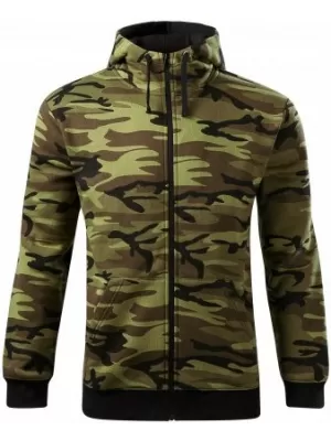 Férfi pulóver MALFINI CAMO ZIPPER C19 TEREPSZÍNŰ ZÖLD