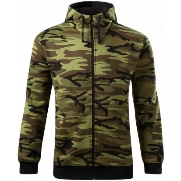  Férfi pulóver MALFINI CAMO ZIPPER C19 TEREPSZÍNŰ ZÖLD 