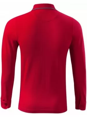 Férfi póló hosszú ujjal és gallérral MALFINI PREMIUM CONTRAST STRIPE LS 258 PIROS KÉPLET