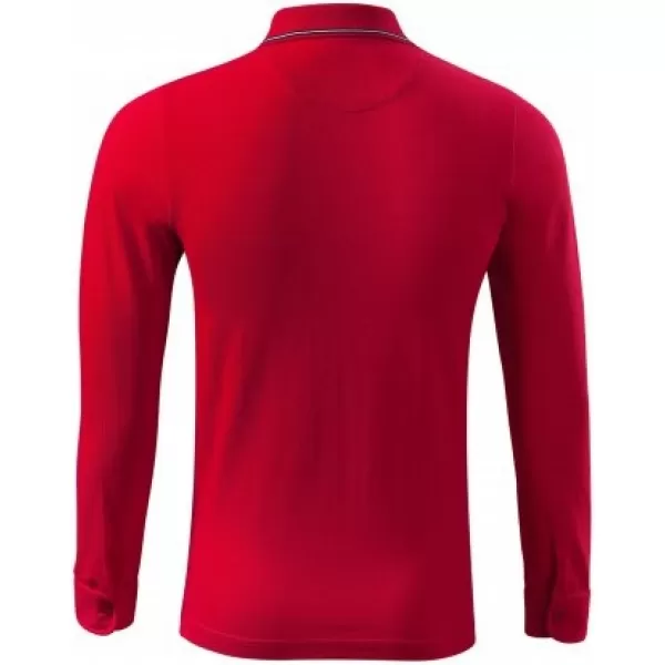 Férfi póló hosszú ujjal és gallérral MALFINI PREMIUM CONTRAST STRIPE LS 258 PIROS KÉPLET 