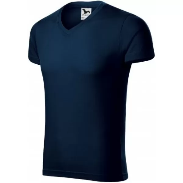  Férfi póló MALFINI SLIM FIT V-NECK 146 SÖTÉTKÉK 