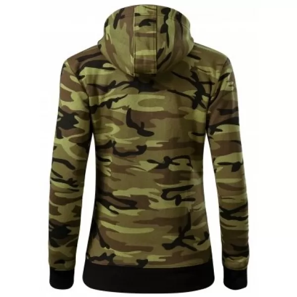  Női pulóver MALFINI CAMO ZIPPER C20 TEREPSZÍNŰ ZÖLD 