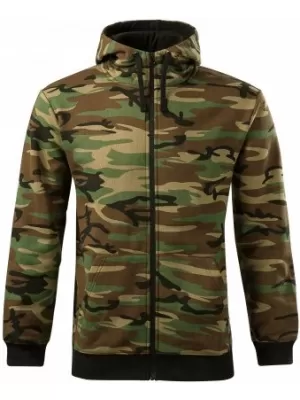Férfi pulóver MALFINI CAMO ZIPPER C19 TEREPSZÍNŰ BARNA