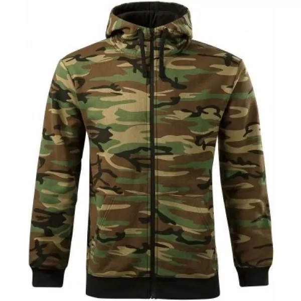  Férfi pulóver MALFINI CAMO ZIPPER C19 TEREPSZÍNŰ BARNA 