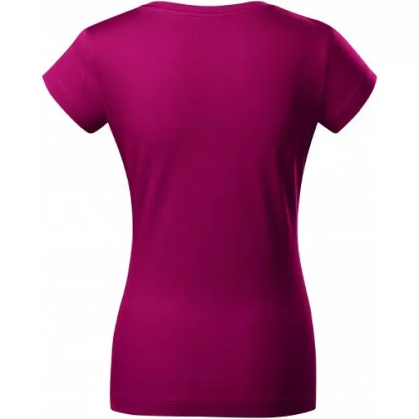  Női póló MALFINI FIT V-NECK 162 FUKSZIA VÖRÖS 
