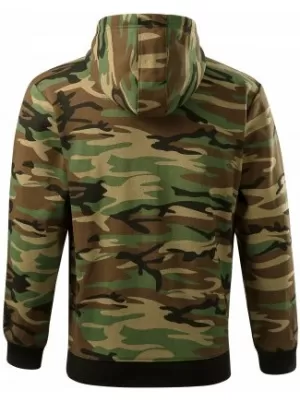 Férfi pulóver MALFINI CAMO ZIPPER C19 TEREPSZÍNŰ BARNA
