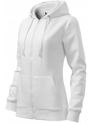 Női pulóver MALFINI TRENDY ZIPPER 411 FEHÉR