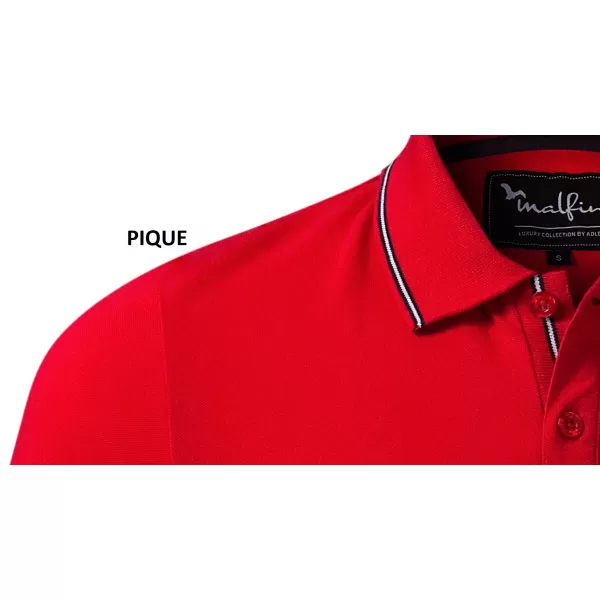  Férfi póló hosszú ujjal és gallérral MALFINI PREMIUM CONTRAST STRIPE LS 258 PIROS KÉPLET 