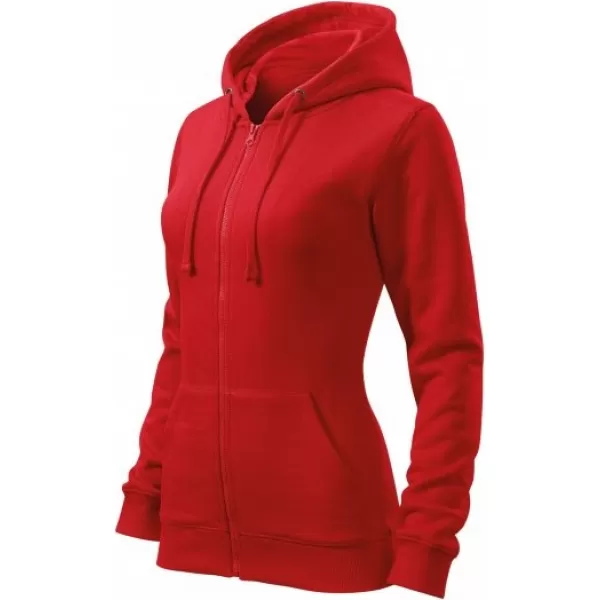  Női pulóver MALFINI TRENDY ZIPPER 411 PIROS 