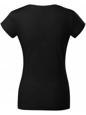 Női póló MALFINI FIT V-NECK 162 FEKETE