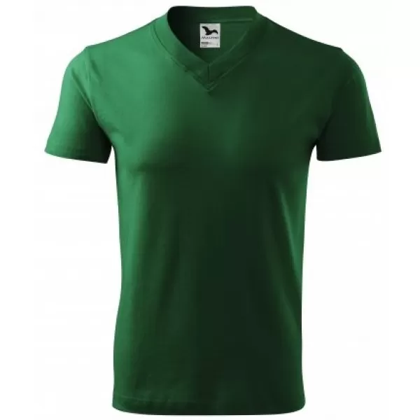  Férfi póló MALFINI V-NECK 102 ÜVEG ZÖLD 