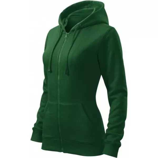  Női pulóver MALFINI TRENDY ZIPPER 411 ÜVEG ZÖLD 