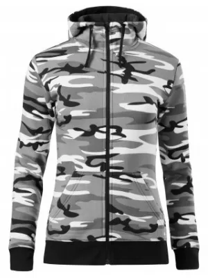 Női pulóver MALFINI CAMO ZIPPER C20 TEREPSZÍNŰ SZÜRKE