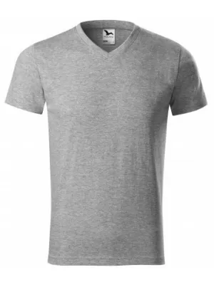 Férfi póló MALFINI HEAVY V-NECK 111 SÖTÉTSZÜRKE KIEMELÉSEK
