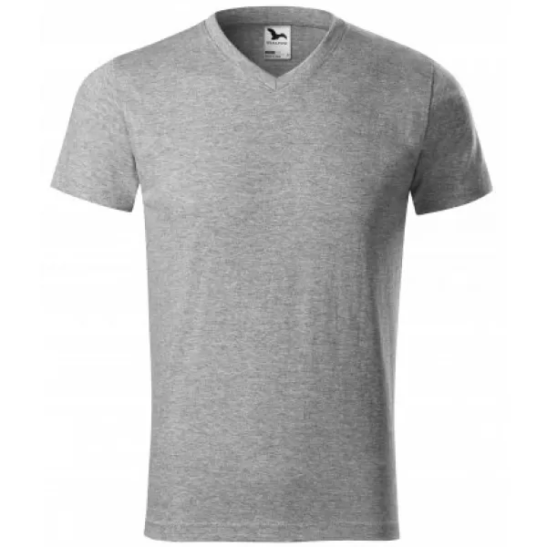  Férfi póló MALFINI HEAVY V-NECK 111 SÖTÉTSZÜRKE KIEMELÉSEK 