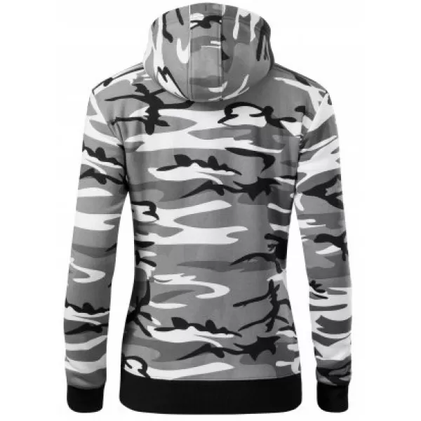  Női pulóver MALFINI CAMO ZIPPER C20 TEREPSZÍNŰ SZÜRKE 