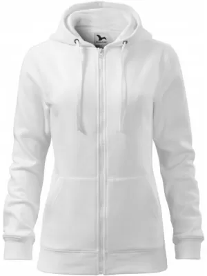 Női pulóver MALFINI TRENDY ZIPPER 411 FEHÉR