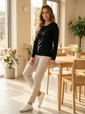 Női pulóver ALTISPORT TAMIRA LPLS092 FEKETE