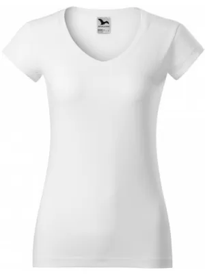 Női póló MALFINI FIT V-NECK 162 FEHÉR