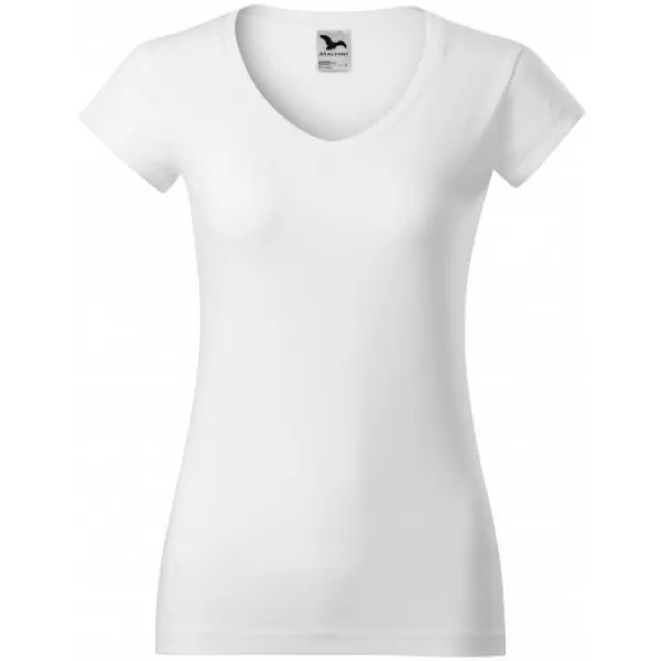  Női póló MALFINI FIT V-NECK 162 FEHÉR 