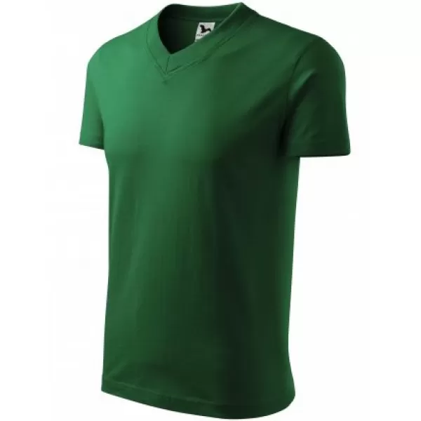  Férfi póló MALFINI V-NECK 102 ÜVEG ZÖLD 