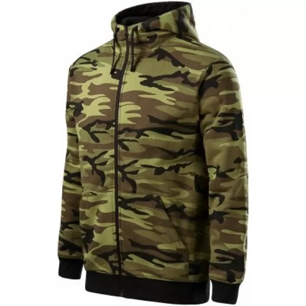  Férfi pulóver MALFINI CAMO ZIPPER C19 TEREPSZÍNŰ ZÖLD 