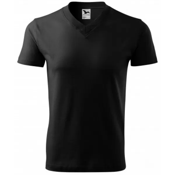  Férfi póló MALFINI V-NECK 102 FEKETE 