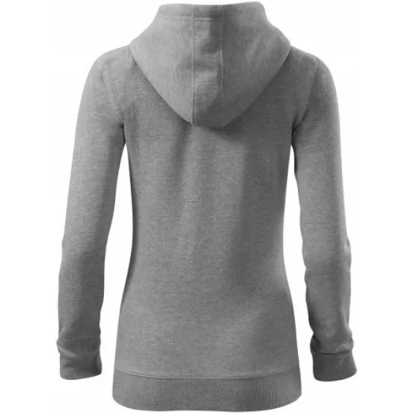  Női pulóver MALFINI TRENDY ZIPPER 411 SÖTÉTSZÜRKE KIEMELÉSEK 