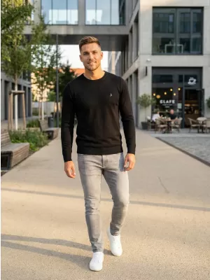 Férfi pulóver ALTISPORT KAMIQ MPLS096 FEKETE