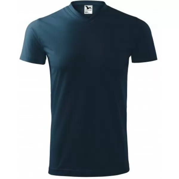 Férfi póló MALFINI HEAVY V-NECK 111 SÖTÉTKÉK 