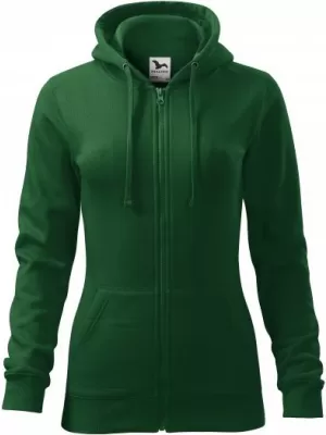 Női pulóver MALFINI TRENDY ZIPPER 411 ÜVEG ZÖLD