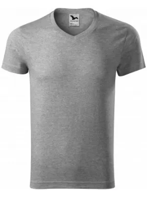 Férfi póló MALFINI SLIM FIT V-NECK 146 SÖTÉTSZÜRKE KIEMELÉSEK
