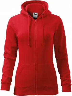 Női pulóver MALFINI TRENDY ZIPPER 411 PIROS