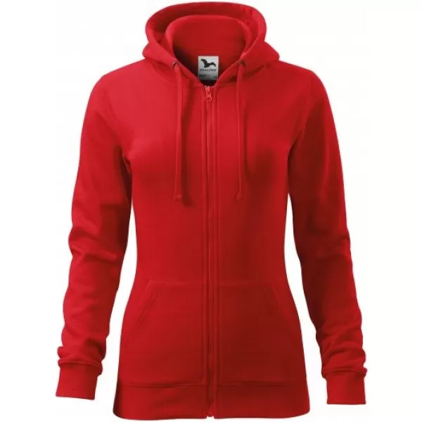  Női pulóver MALFINI TRENDY ZIPPER 411 PIROS 
