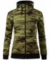 Női pulóver MALFINI CAMO ZIPPER C20 TEREPSZÍNŰ ZÖLD