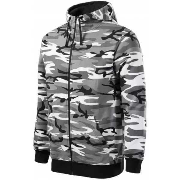  Férfi pulóver MALFINI CAMO ZIPPER C19 TEREPSZÍNŰ SZÜRKE 