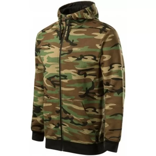  Férfi pulóver MALFINI CAMO ZIPPER C19 TEREPSZÍNŰ BARNA 