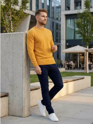 Férfi pulóver ALTISPORT KAMIQ MPLS096 SÁRGA