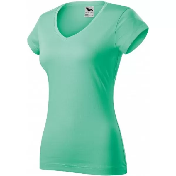  Női póló MALFINI FIT V-NECK 162 MENTA 
