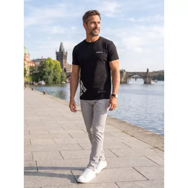 Férfi póló ALTISPORT ALM013129 FEKETE ÉS FEHÉR 