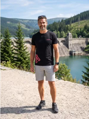 Férfi póló ALTISPORT ALM013129 FEKETE ÉS PIROS