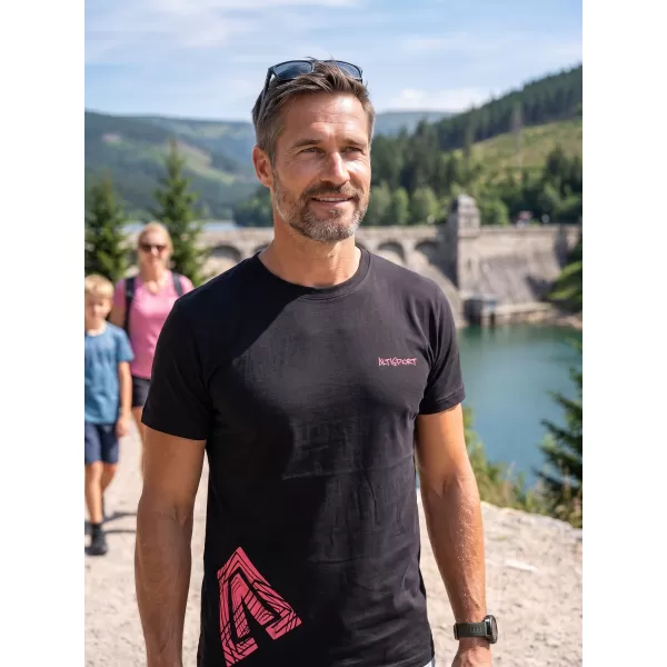  Férfi póló ALTISPORT ALM013129 FEKETE ÉS PIROS 